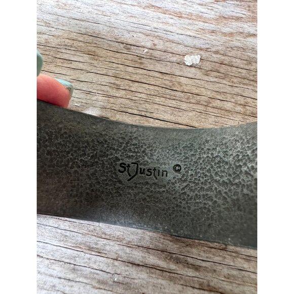 St Justin Pewter Celtic Spiral Patterned Open Cuff Bracelet - Picture 4 of 7